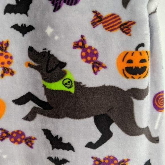 Boston Terrier Frenchie Labrador Halloween Plush Throw Blanket 50"x 70" NWT - Picture 3 of 11